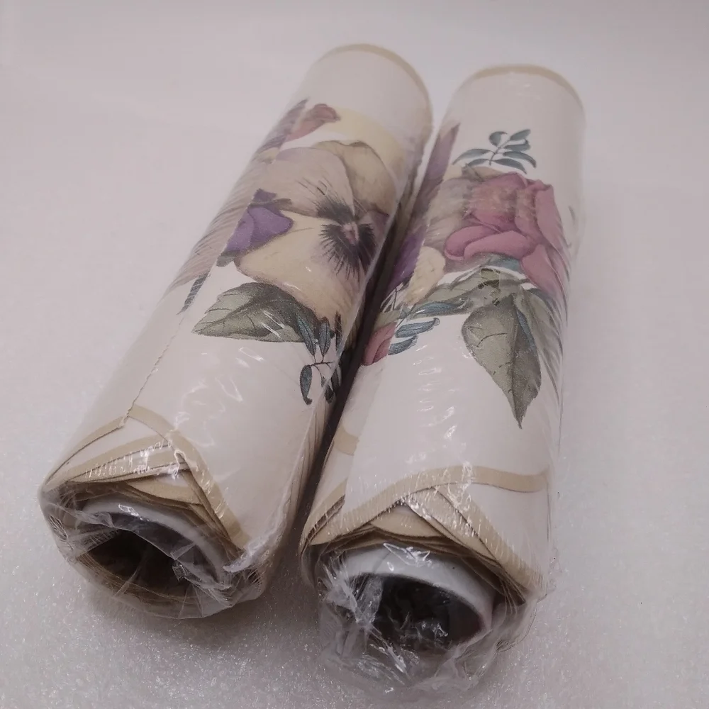 Lot of 2 BREWSTER Wallcovering Floral Laser Cut BORDER Pre-pasted, 6.75